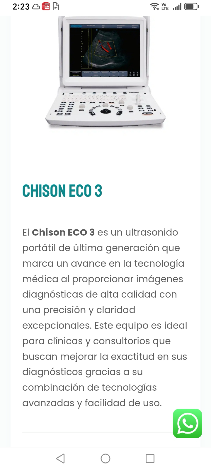 Equipo médico portátil